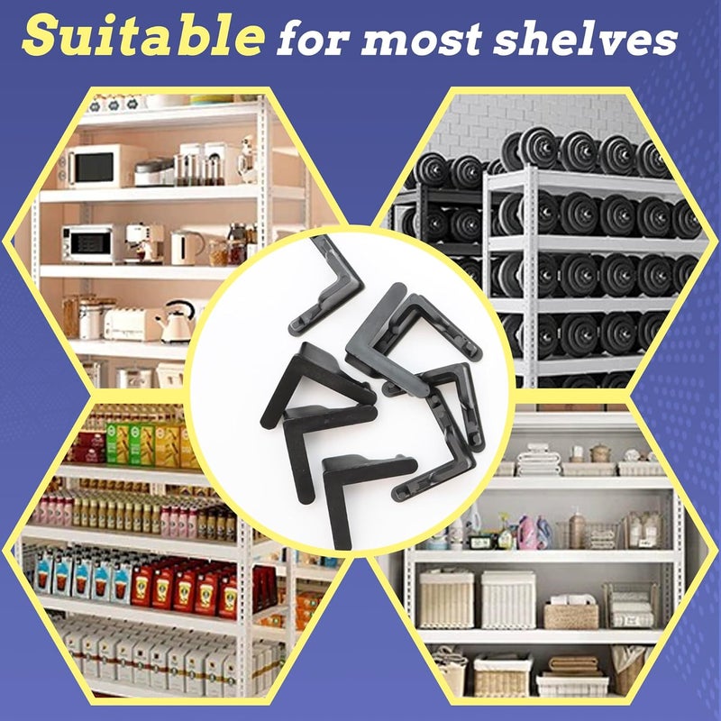 Terixe 8 Pcs Post Inserts Connectors for Whalen 5 Shelf Heavy Duty Shelving Unit - PP Plastic, Injection Molded, Sturdy & Strong Support - Black, Includes 8 Post Caps - Image 4